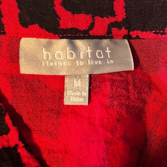 Habitat Black Red Geometric Tunic Buttons Medium - Picture 7 of 13